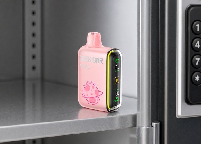 Adult storing intact Geek Bar Pulse devices safely after comparison