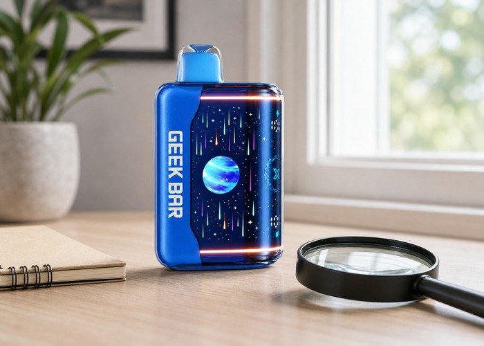 Adult comparing intact Geek Bar Pulse X2 devices in a safe home setting