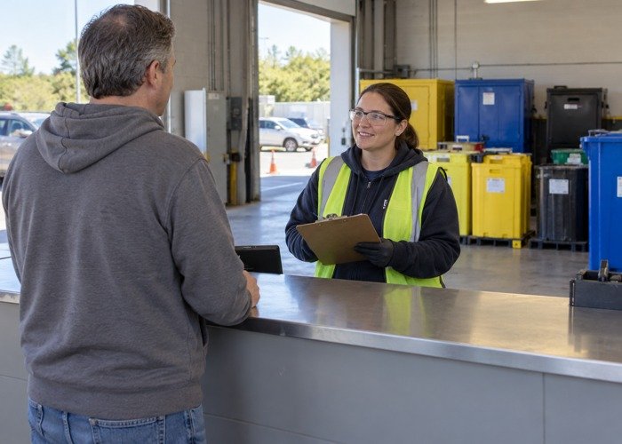 Staffed household hazardous waste collection facility
